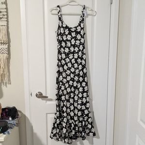 Black dress with white floral